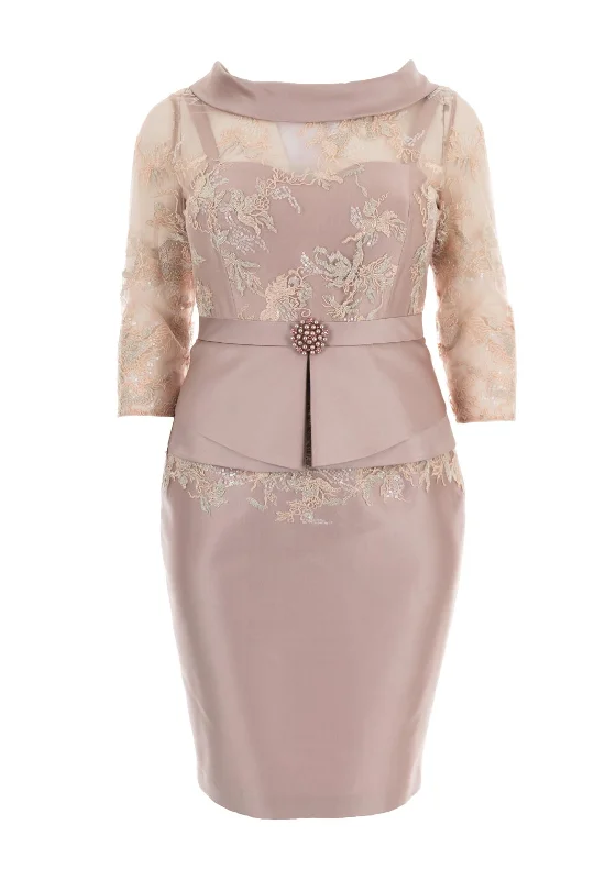 Couture Club Lace Overlay Dress, Pink Tunics Velvet soft