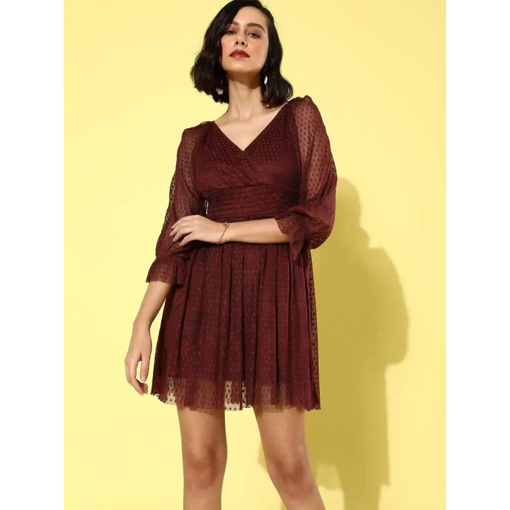 Style Quotient Women Maroon Polka Dots Dresses Tunics Luxurious high-end