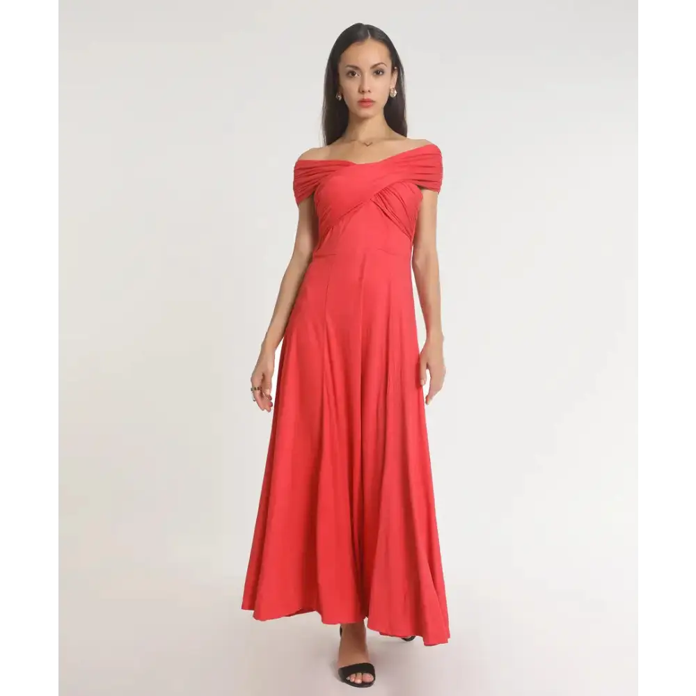 Stylish Polyester Orange Solid Long Dress For Women Tunics Fashionable chic