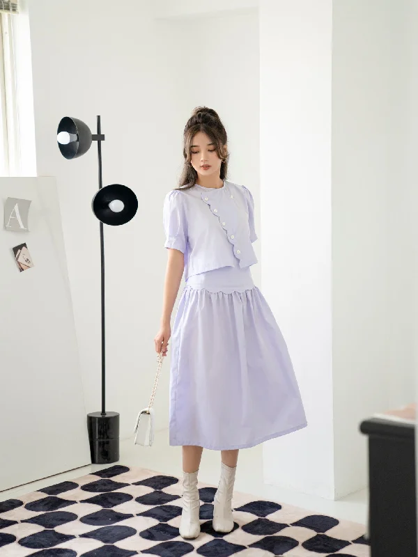 Esther Lavender Tunic Dress - Gu Fashion | Vietnam Fashion Turtleneck Neckline Stylish