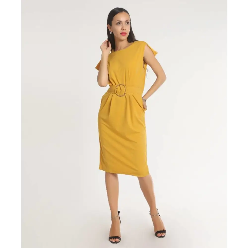 Mustard Wiggle Dress Tunics Party sparkling