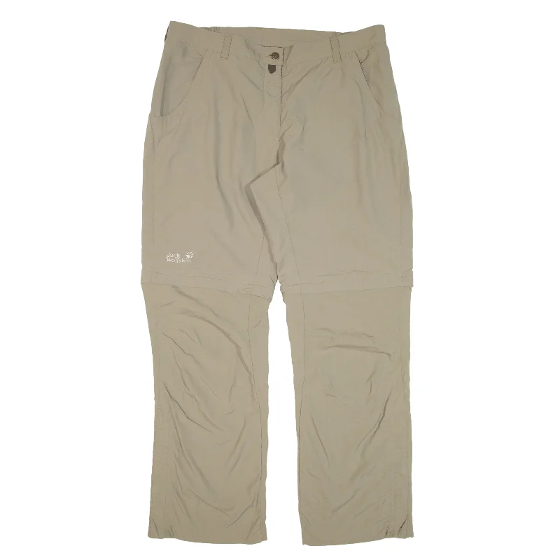 JACK WOLFSKIN Zip-off Legs Trousers Beige Regular Straight Womens W35 L32 Trousers Top Rated