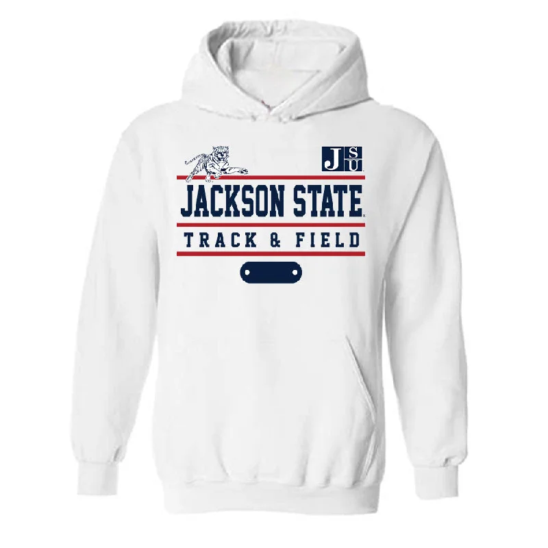 Jackson State - NCAA Women's Track & Field : Callie Calicut - Classic Fashion Shersey Hooded Sweatshirt Hoodie Jacket Zipper Layering