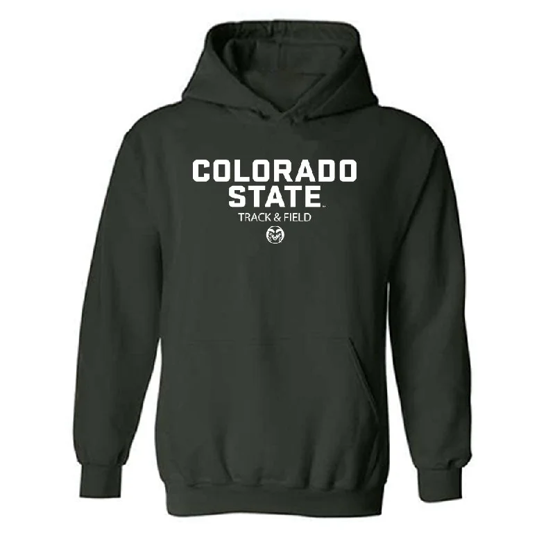 Colorado State - NCAA Women's Track & Field : Klaire Kovatch - Classic Shersey Hooded Sweatshirt Hoodie with Cropped Fit Short Trendy