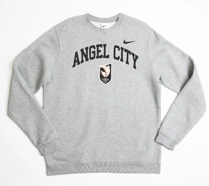 Angel City FC Nike Unisex Dark Heather Club Fleece Crew Pullover Chunky Knit Pullover