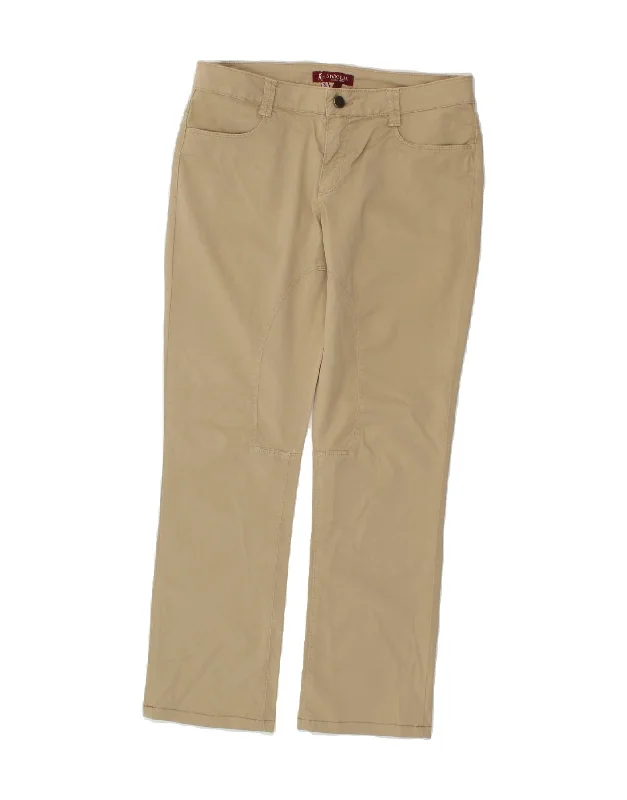 SIVIGLIA Womens Straight Casual Trousers W29 L26 Beige Cotton Trousers versatile functional