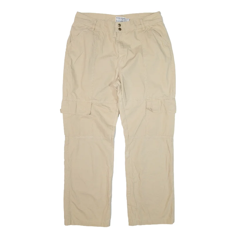 VENIZIA Cargo Trousers Beige Regular Straight Womens W34 L29 Trousers Running Lightweight