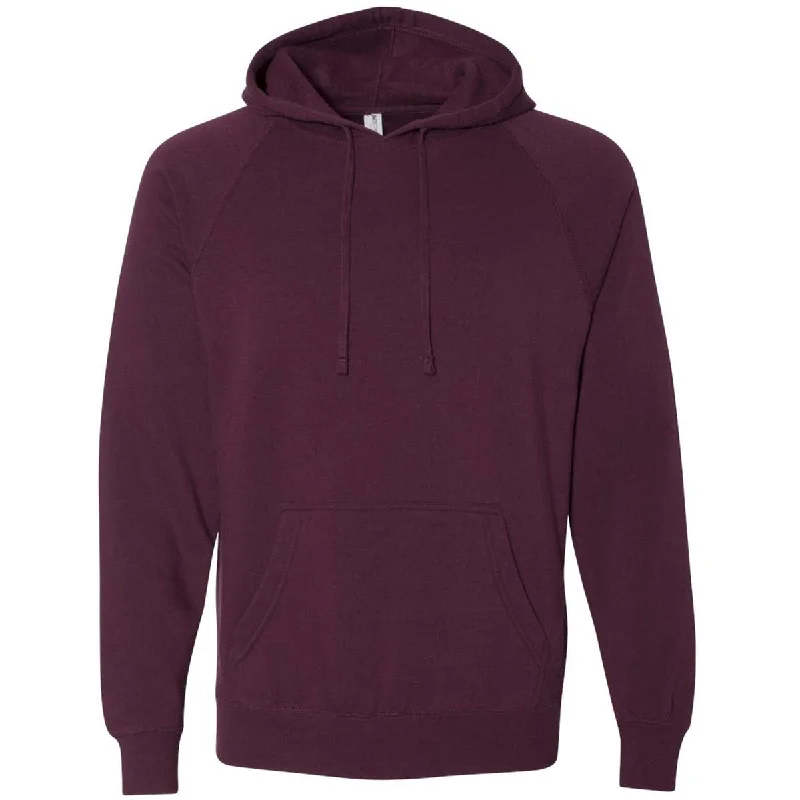 Independent Trading Co. Unisex Maroon Special Blend Raglan Hooded Pullover Sweatshirt High Neck Pullover