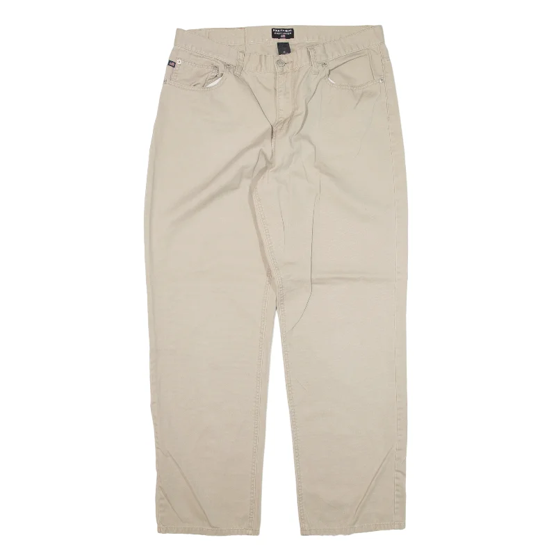 POLO RALPH LAUREN Trousers Beige Relaxed Straight Womens W34 L30 Trousers Elastic Waist Soft