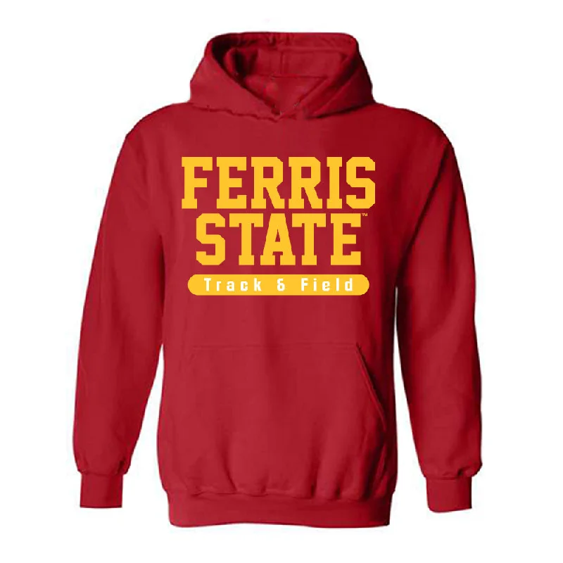 Ferris State - NCAA Women's Track & Field : Daisy Englund - Classic Shersey Hooded Sweatshirt Hoodie with High Neck Warm Protective