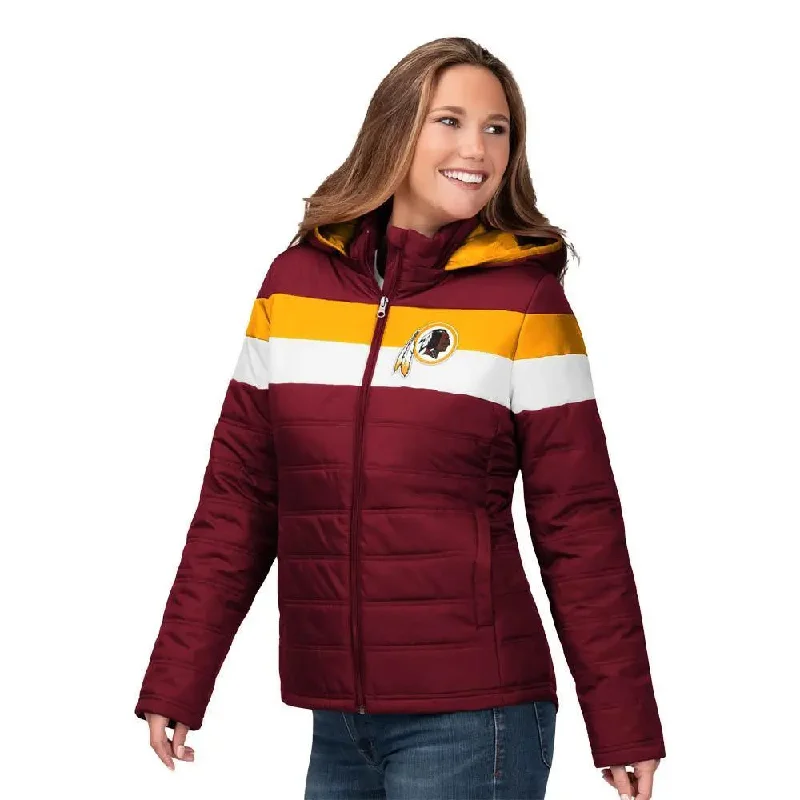 GIII Women's Washington Football Team 4Her by Carl Banks Wildcard Polyfill Full-Zip Jacket Toggled Jacket Drawstring Jacket Belted Jacket