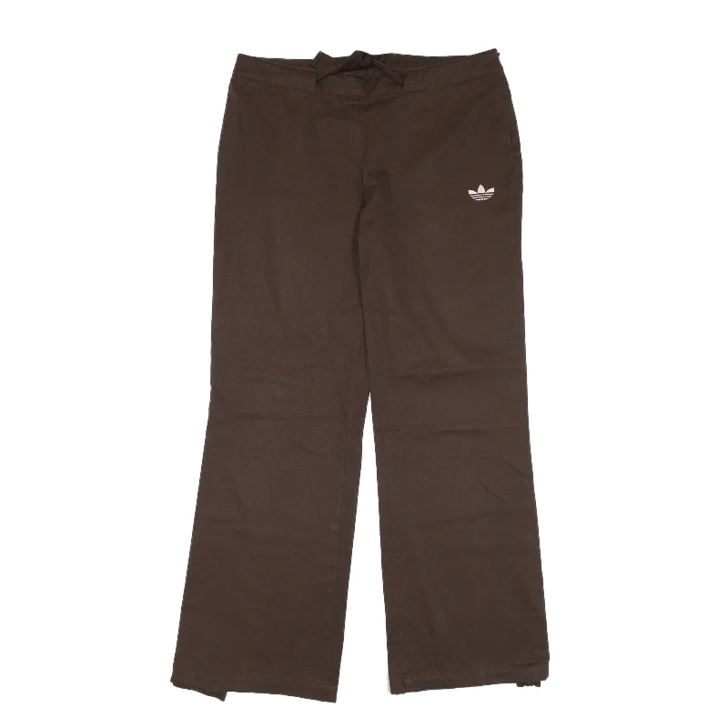 ADIDAS Trousers Brown Loose Straight Womens W32 L29 Trousers Ceremony Elegant