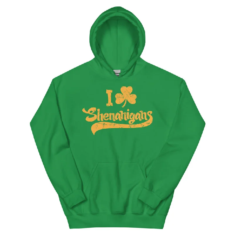 I Shamrock Shenanigans Unisex Hoodie Hoodie with Hem Detail Decorative Unique