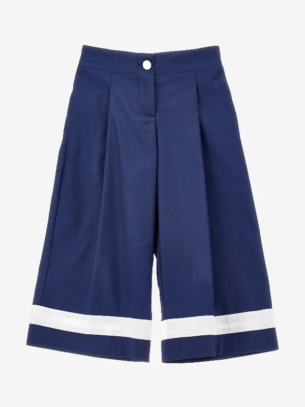 Monnalisa Girls Marina Trousers in Navy Trousers stylish elegant