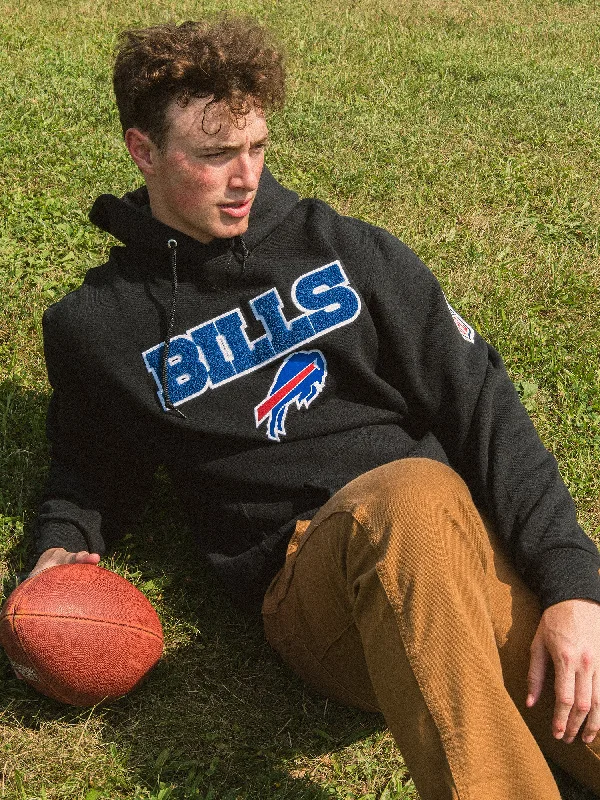 NFL BUFFALO BILLS END ZONE PULLOVER HOODIE Ribbed Crew Neck