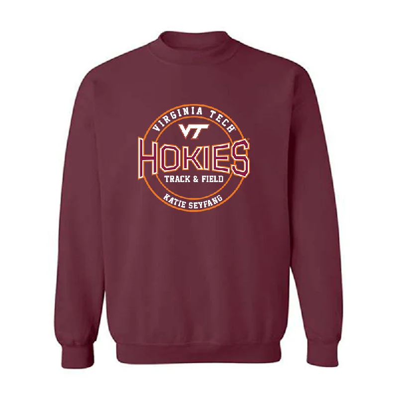 Virginia Tech - NCAA Women's Track & Field : Katie Seyfang - Classic Fashion Shersey Crewneck Sweatshirt Hoodie with Toggle Buttons Decorative Unique