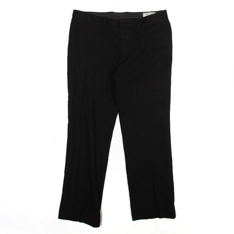 CALVIN KLEIN Trousers Black Regular Tapered Womens W34 L27 Trousers Summer Linen