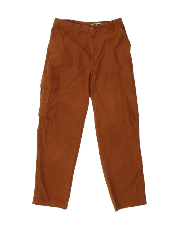 GAS Womens Straight Cargo Trousers W31 L28 Brown Cotton Trousers Canvas Durable