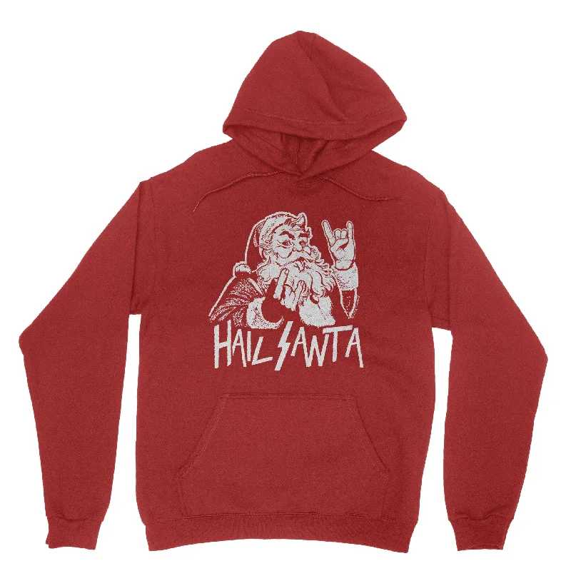 Hail Santa Hoodie Sweatshirt Hoodie with Fur Luxurious Winter