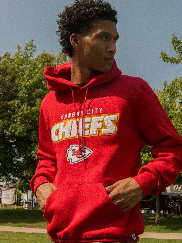 NFL KANSAS CITY CHIEFS END ZONE PULLOVER HOODIE Turtleneck Warm Pullover