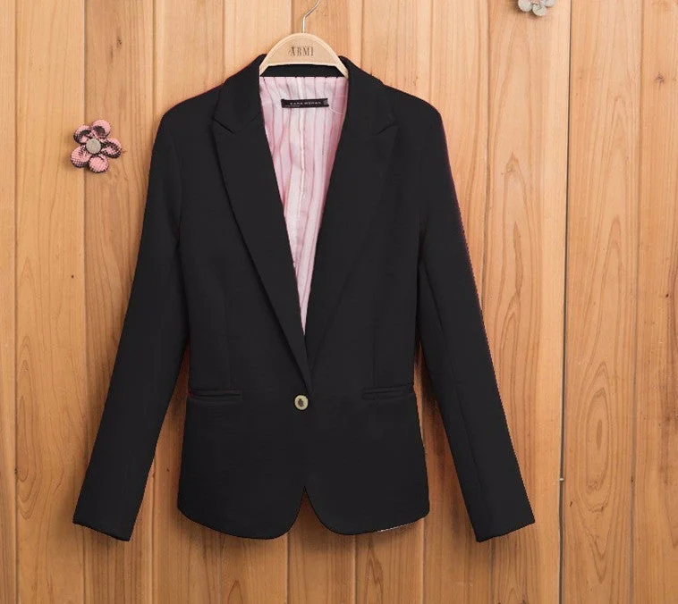 blazer women suit blazer foldable brand jacket made of cotton spandex with lining Vogue refresh blazers Zip Front Button Front Snap Front