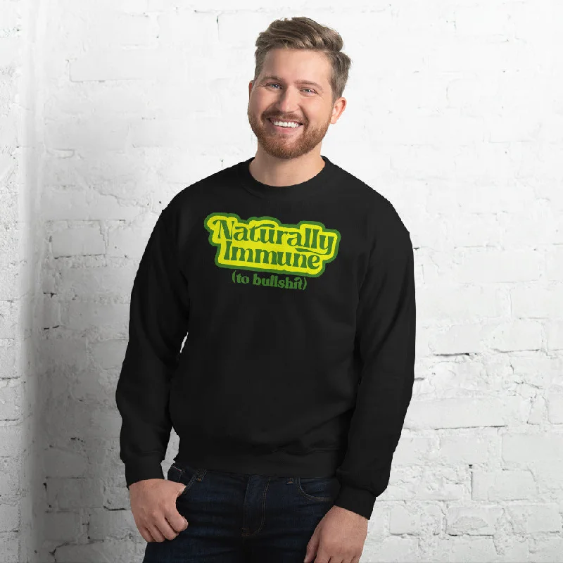 Naturally Immune to BS Unisex Sweatshirt Hoodie with Longline Fit Extended Stylish