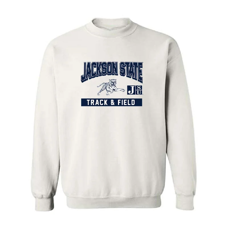 Jackson State - NCAA Women's Track & Field : Callie Calicut - Classic Fashion Shersey Crewneck Sweatshirt Hoodie with Hem Fringe Bohemian Relaxed