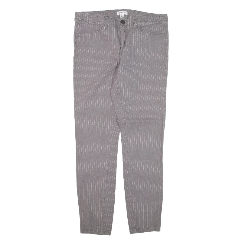 CALVIN KLEIN Striped Trousers Grey Slim Skinny Womens W30 L28 Trousers Denim Blue