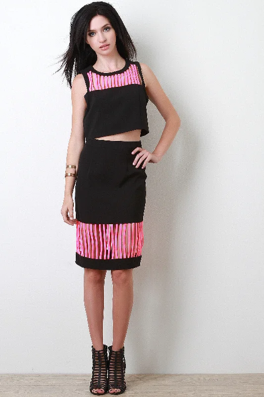 Strappy Cage Midi Skirt leather skirt refined