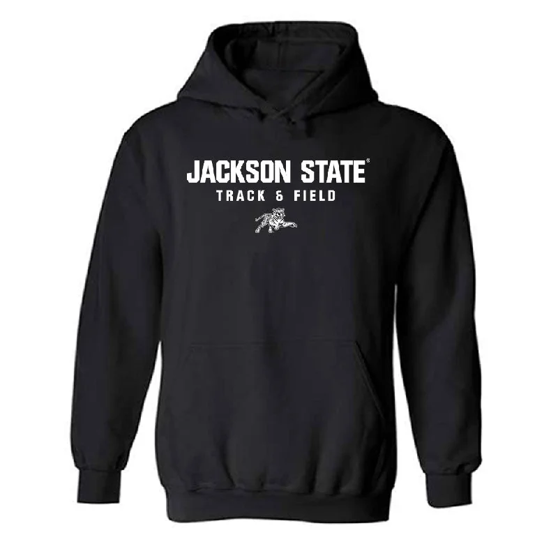 Jackson State - NCAA Women's Track & Field : Callie Calicut - Hooded Sweatshirt Hoodie with Front Slit Layering Stylish