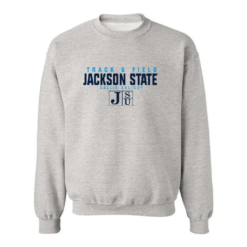 Jackson State - NCAA Women's Track & Field : Callie Calicut - Classic Fashion Shersey Crewneck Sweatshirt Hoodie with Elastic Waist Stretchable Comfortable