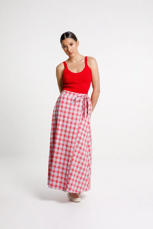 Liberty Skirt - Sale - Check Mate silk skirt smooth