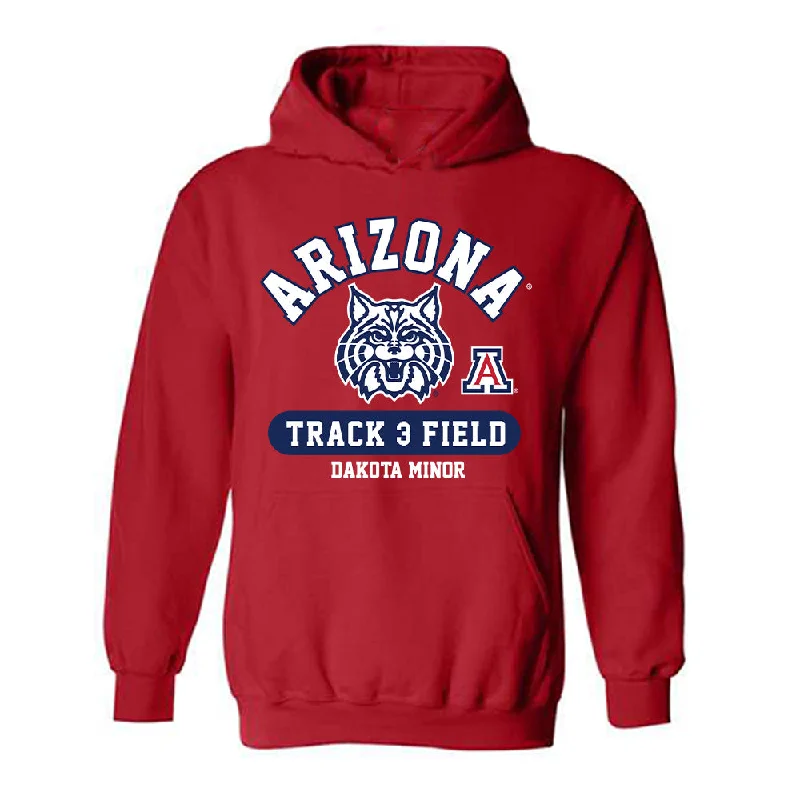 Arizona - NCAA Women's Track & Field : Dakota Minor - Classic Fashion Shersey Hooded Sweatshirt Hoodie with Rolled Sleeves Casual Relaxed