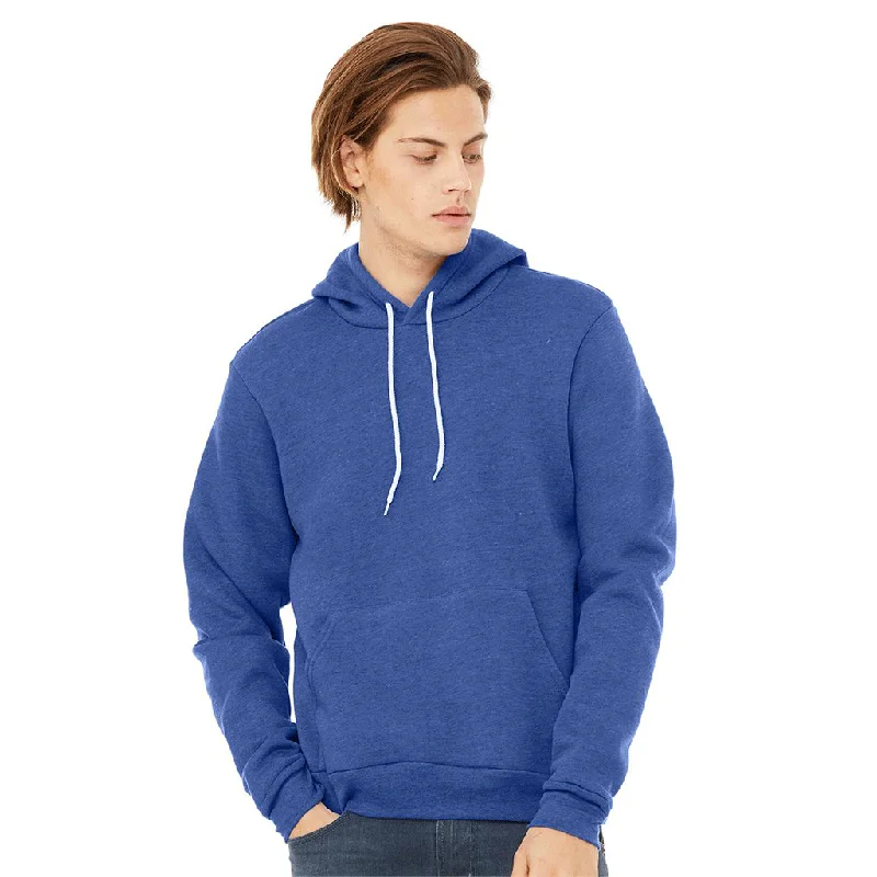 Bella + Canvas Unisex Heather True Royal Pullover Hoodie Sabrina Neck Pullover