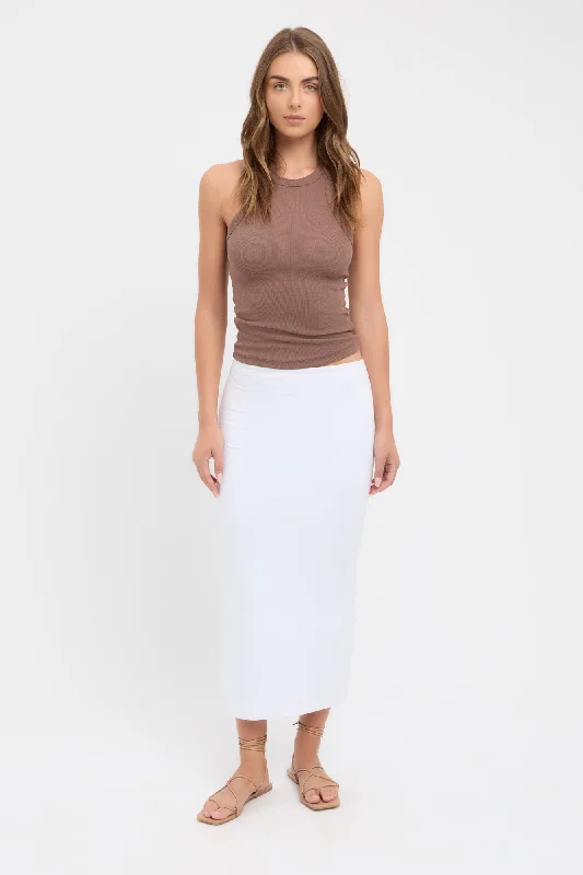 Allison Midi Skirt linen skirt natural