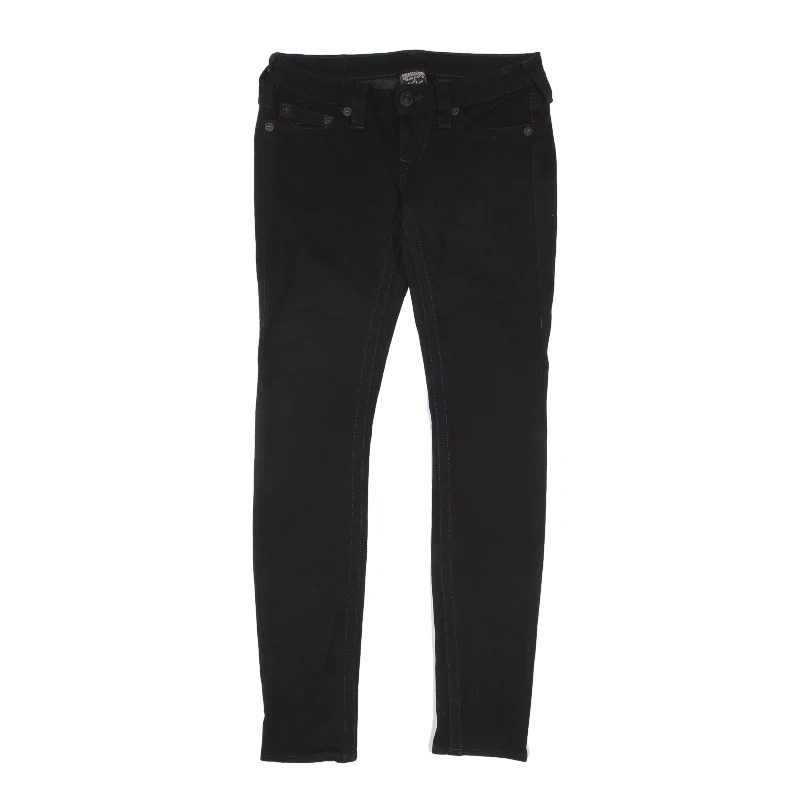 TRUE RELIGION Stella Low Rise Y2K Trousers Black Slim Skinny Womens W25 L27 Trousers Bootcut Casual