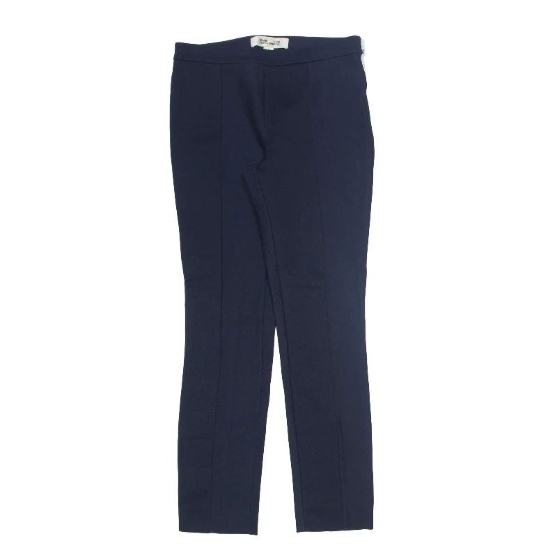 DIANE VON FURSTENBERG Trousers Blue Relaxed Skinny Womens W28 L28 High Waist Slim Fit Ankle Length