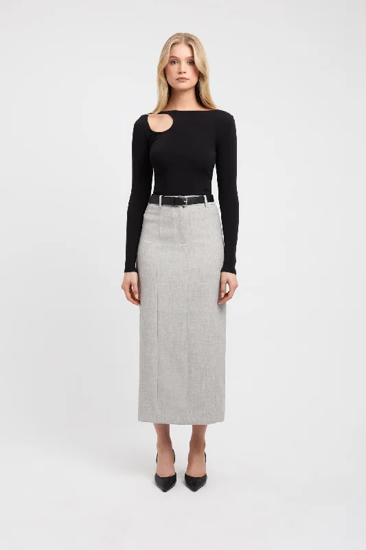 Darcy Staple Midi Skirt wool skirt sturdy