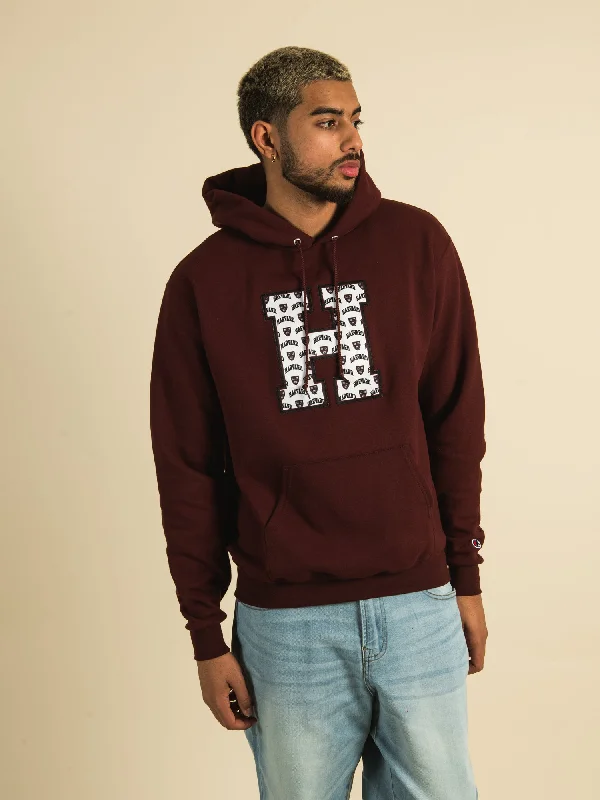 CHAMPION HARVARD ALL OVER PRINT PULLOVER HOODIE Flutter Sleeve Feminine