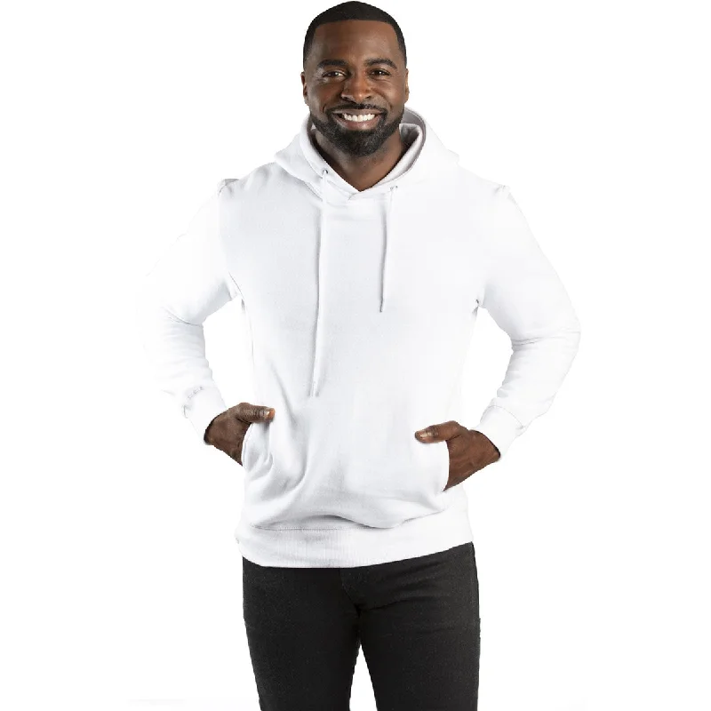 Threadfast Apparel Unisex White Ultimate Fleece Pullover Hooded Sweatshirt Solo Sleeve Pullover