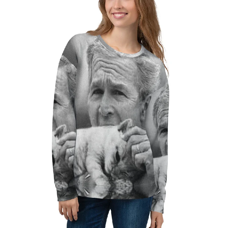 George Bush Eating Pussy Unisex Sweatshirt Hoodie with Mesh Breathable Sporty