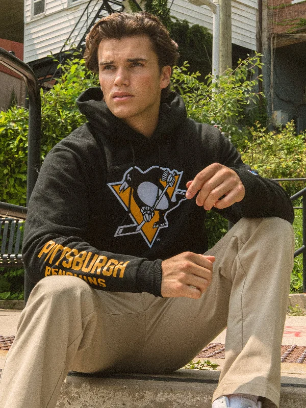 NHL PITTSBURG PENGUINS CENTER ICE PULLOVER HOODIE V-Neck Stylish Pullover