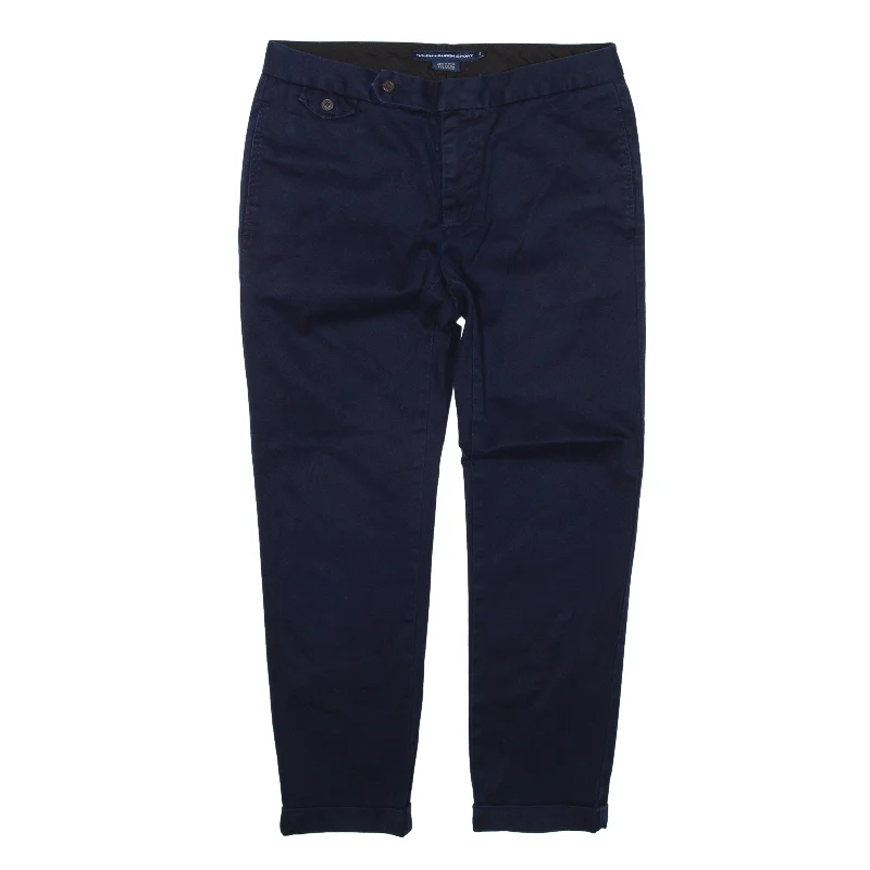 RALPH LAUREN Chino Trousers Blue Regular Tapered Womens W30 L25 Trousers Sale Discount