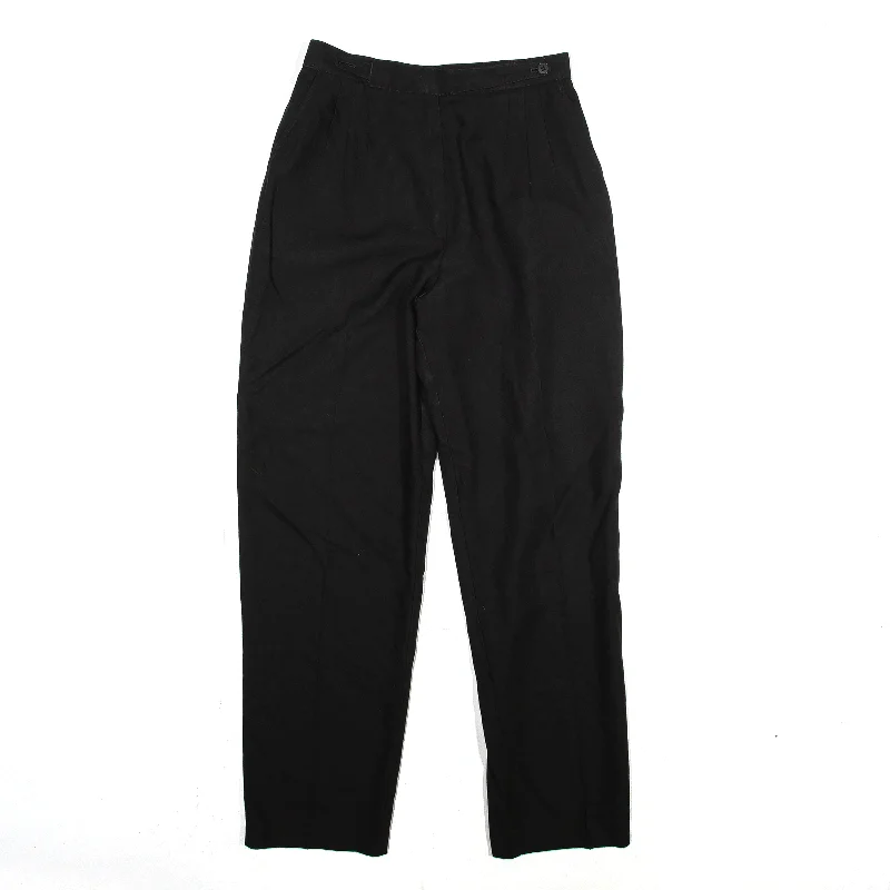 COUNTER PARTS Pleated Trousers Black Relaxed Tapered Womens W26 L29 Trousers Yoga Stretchy