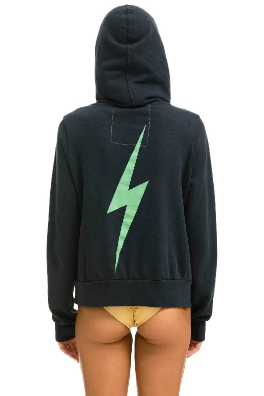 BOLT NINJA PULLOVER HOODIE - CHARCOAL // MINT Slouchy Comfort Pullover