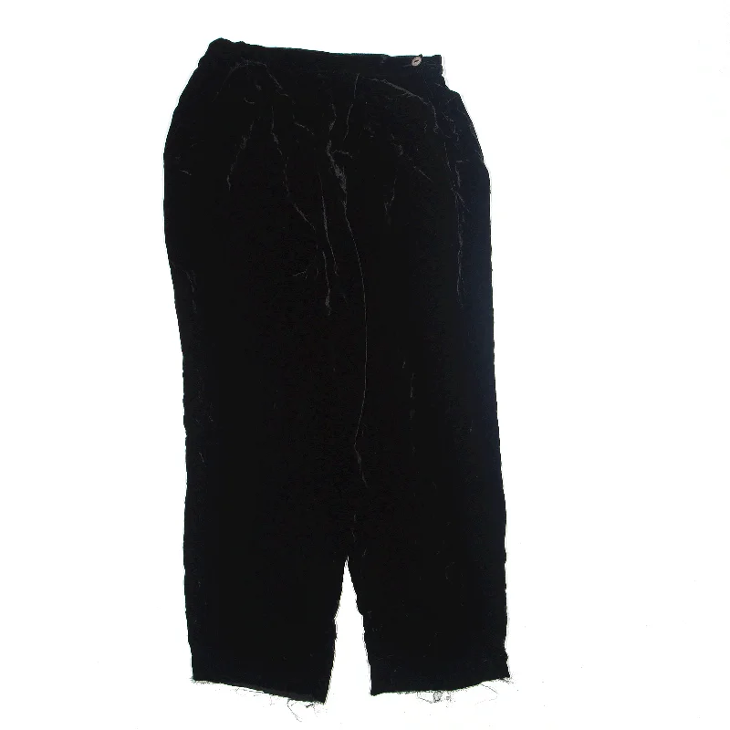 BACK TO BASIX Velvet Feel Silk Blend Black Trousers W25 L24 Trousers Brand Named