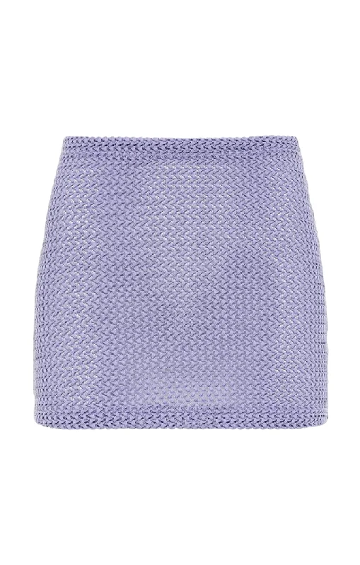 Crochet Sarong Skirt  - Lavender high slit skirt