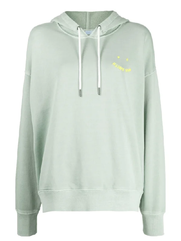 Paul Smith Green Smiley Happy Hoodie Top W2R-226VE-K21169-36A Hoodie with Hem Contrast Bold Stylish