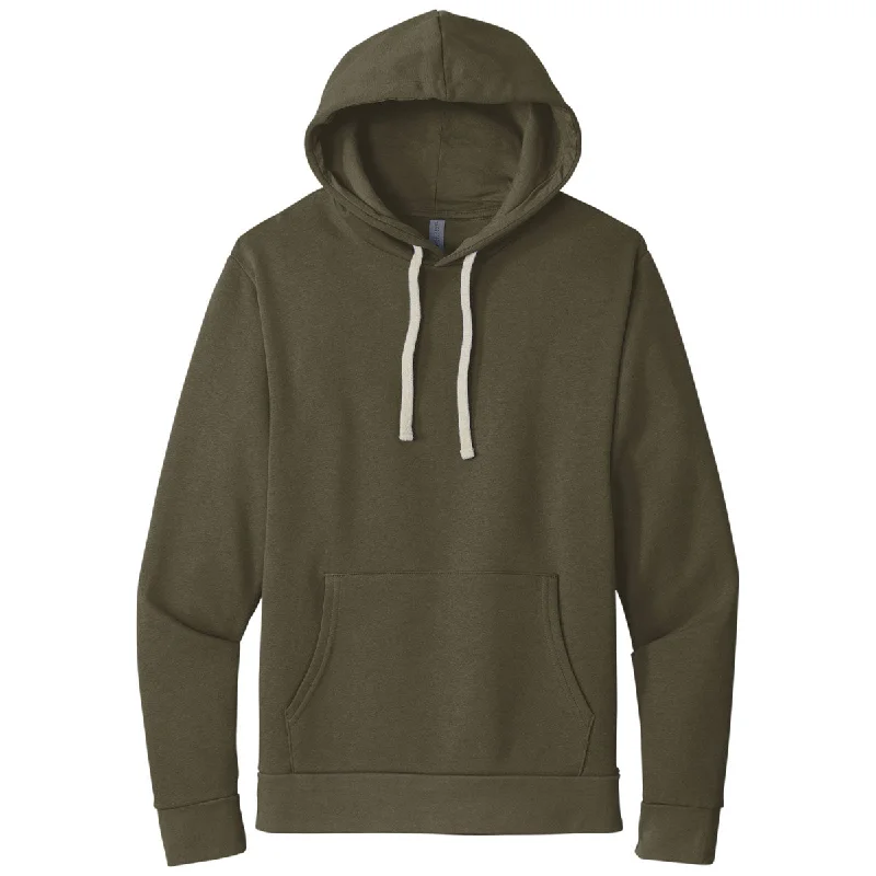 Next Level Unisex Military Green Beach Fleece Pullover Hoodie Lantern Sleeve Elegant