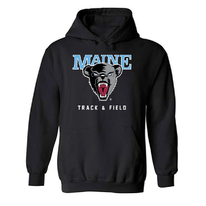 Maine - NCAA Women's Track & Field : Riley Gavigan - Classic Fashion Shersey Hooded Sweatshirt Hoodie with Monochrome Minimalist Simple